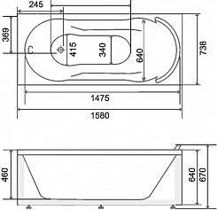 BellSan Акриловая ванна Риана 160x75 – фотография-4